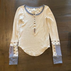Free People Size S Cream Long Sleeve